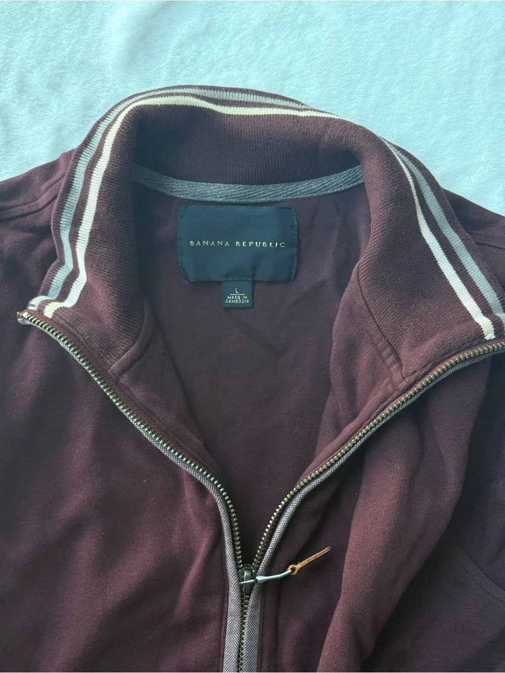 Banana Republic Maroon Full-Zip Sweater Jacket